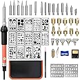 gerleek Wood Burning Kit Woodburning Tool with Soldering Iron 54 PCS Woodburner Temperature Adjustable with Soldering Iron Set Pyrography Wood Burning Pen (54 PCS)