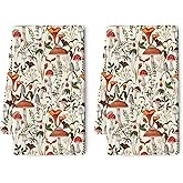 Boho Mushroom Decor Kitchen Dish Towel Decorative Set of 2 Soft Absorbent Cute Botanic Plant Beige Tea Hand Towels for Kitchen Drying Farmhouse Bathroom Home Decorations Mushroom Gifts 16x24 Inch
