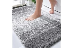 OLANLY Bathroom Rugs Mat 30x20, Extra Soft Absorbent Microfiber Bath Rugs, Rubber Backing, Quick Dry, Machine Washable Bath Mats for Bathroom Floor, Tub and Shower, Home Decor Accessories, Grey