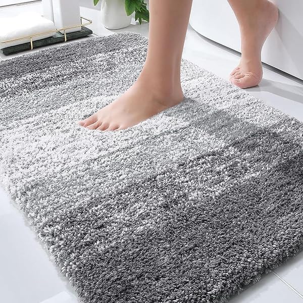 OLANLY Bathroom Rugs Mat 30x20, Extra Soft Absorbent Microfiber Bath Rugs, Rubber Backing, Quick Dry, Machine Washable Bath M