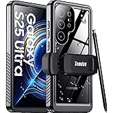 Temdan Compatible with Samsung Galaxy S25 Ultra Case Waterproof with Belt Clip Holster Holster, Built-in Lens & Screen Protector Military Grade Shockproof Dropproof Full Body Phone Case