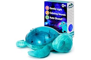 Cloud b Ocean Projector Nightlight with White Noise Soothing Sounds | Adjustable Settings and Auto-Shutoff | Tranquil Turtle - Aqua