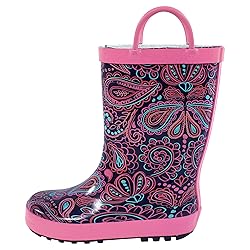 Hudson Baby Kids Rain Boots, Paisley Punch, 6 US