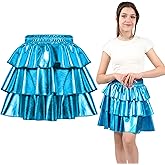 ERDEM KIDS Girls Metallic Skirt 3-Layer Ruffle Sparkly Shiny Dance Party Skirt