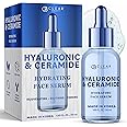 Clear Beauty Hyaluronic & Ceramide Facial Serum - Dermatologist Tested, Anti-Aging, Korean Skin Care, Deep Hydration, Plumping & Smoothing - Vegan, Clean Beauty, Cruelty-Free, Non-GMO - 1.69 FL. Oz