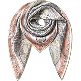 SHIROUYU 100% Pure Mulberry Silk Scarf 35" Large Square Lightweight Headscarf –Women’s Hair Wraps The shawl-With Gift Packed