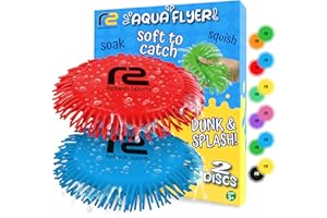 REFRESH SPORTS Beach Games Flying Disc Pool Toy: 2 Pack Water Discs for Kids - Soaks The Target On Impact - Best Outdoor Swimming Pool Toys for Kids - Fun Beach Games & Soft Toy Water Toys Ages 4-8 8-12 +
