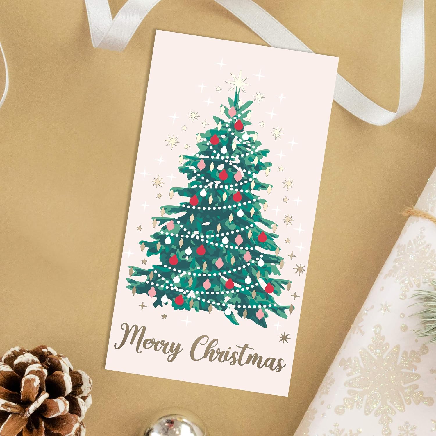 Sweetzer & Orange Christmas Money Cards with Envelopes for Teens and Adults. 24 Christmas Decor Sheets- 300gsm Greeting Cards With (120gsm) Envelopes - Image 3