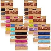 32 Colors Thread Cord for Jewelry Making - Natural Hemp Cord for Bracelets 1mm, Bright Flax String Cord, Colorful Twine Cord Rope String, for Handmade Craft Keychains Making Accessories