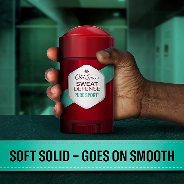 OLD SPICE SWEAT DEFENSE ANTIPERSPIRANT & DEODORANT FOR MEN, 24/7 ULTIMATE SWEAT PROTECTION, LONG LASTING SCENT, SOFT SOLID, PURE SPORT SCENT, 2.6 OZ (PACK OF 2)