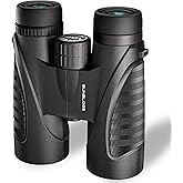 12x42 Binoculars for Adults High Powered, Super Bright BAK4 Prism Waterproof HD Binoculars with Low Light Vision for Bird Watching Hiking Hunting Outdoor Travel Road Trip Stargazing Cruise (Black)