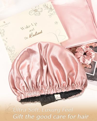 YANIBEST Adjustable Silk Bonnet Double Layer Satin Bonnet Hair