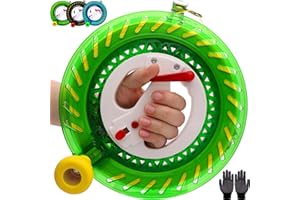YIRANZIDE Kite Reel with Upgraded Braking and Anti-Reverse Function, Sizes 8.7'', Kite String in Lengths of 1600 Feet, Large-Size Grip, Any Position Can be Locked, String Spool for Adults and Kids (Green)