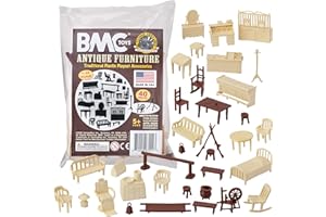 BMC TOYS BMC Classic Marx Antique Furniture - 40pc Dollhouse Plastic Playset Accessories