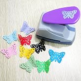 Large Butterfly Paper Punch for Card Making, Scrapbooking &amp; Paper Crafts | 1.8 x 1.25 in lever craft punch for 100-180 gsm paper/cardstock; gift tags, invitations, journals; random color.