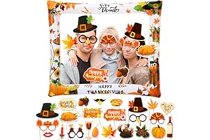 HOWAF Thanksgiving Party Photo Booth Props with Inflatable Photo Frame, Funny Photo Props for DIY Thanksgiving Theme Party, Selfie Frame Photo Props