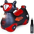 Waddle Bouncy Hopper Inflatable Hopping Toy Scooter, Indoors and Outdoor for Toddlers and Kids, Boys and Girls Ages 2 Years and Up (Black/Red Zoomer)