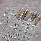 Gold Bow Nail Stickers for Nails Art 3D