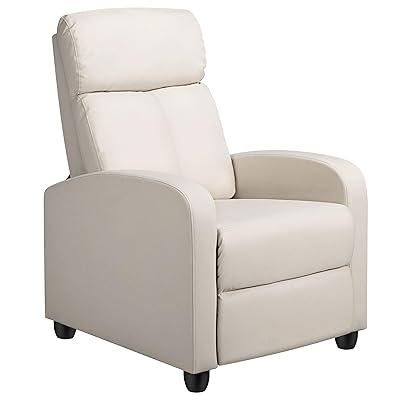 YAHEETECH Recliner Chair PU Leather Sofa with Adjustable Recline
