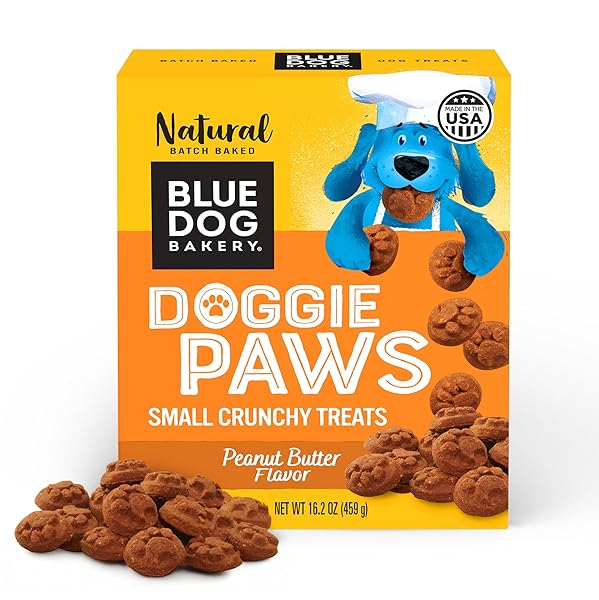 BLUE DOG BAKERY NATURAL DOG TREATS, DOGGIE PAWS,...