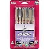 Sakura Archival Brush Pens, 6 Set, Assorted Colors