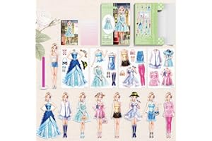 BVI BOOMERVIVI Magnetic Dress Up Doll, Magnet Princess Clothes Puzzles for Toddler, Dress Up Game Travel Toys, DIY Magnetic Paper Dolls for Girls Age 4-7, Learning Created Imagine, Birthday (Lea)