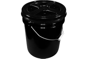 FYSSHUO Black 5 Gallon 90 mil Bucket with Gamma Seal Lid (Black)