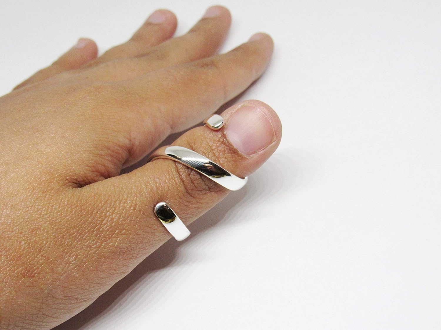 Spiral Silver Splint Ring for Trigger Finger Handmade