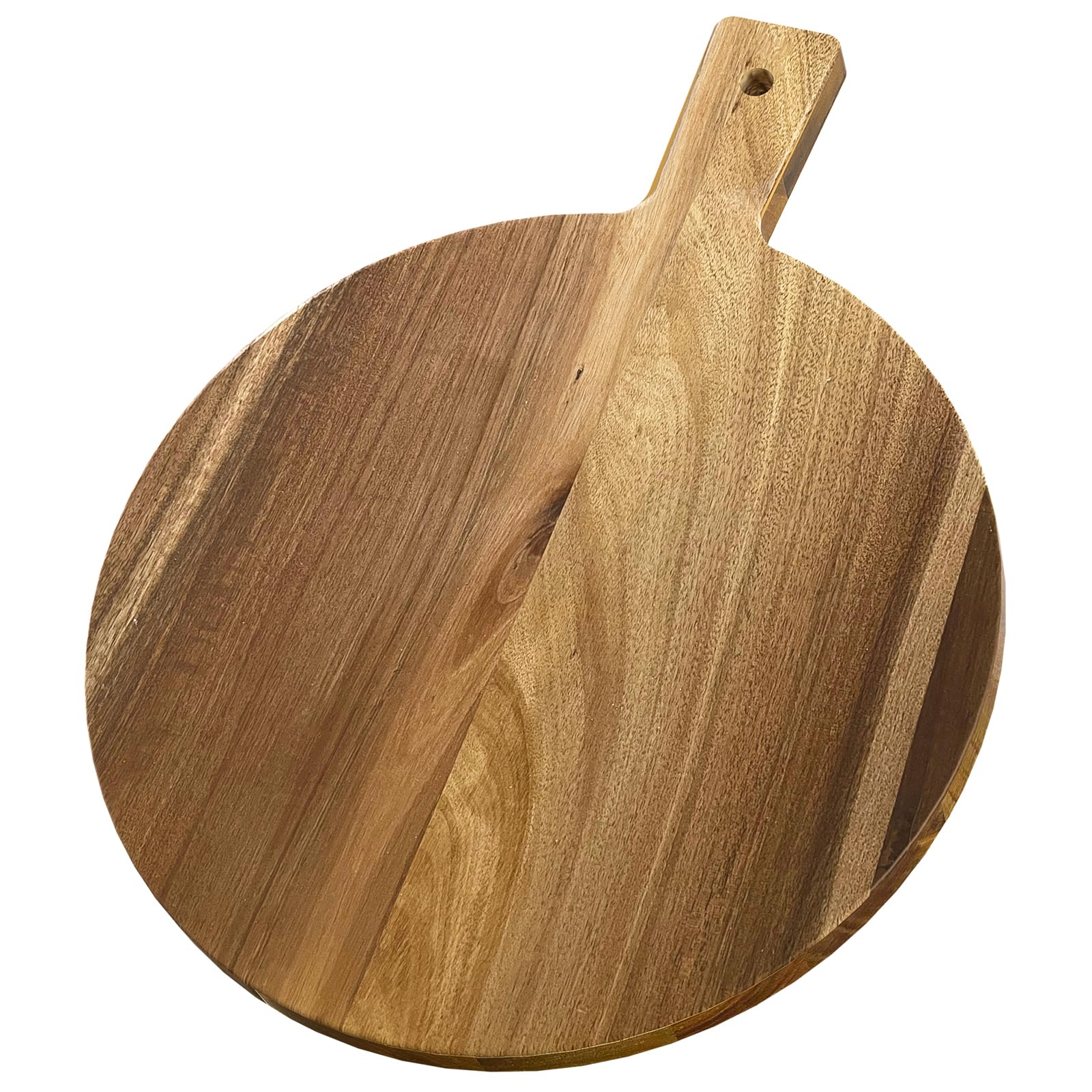 Photo 1 of Kiasthome Acacia Wood Round Cutting Boards for Kitchen, 16.5''x13'' Large Wooden Cutting Board with Handle for Meat Pizza, Decorative Charcuterie Serving Board Chopping Board for Counter Dining Room