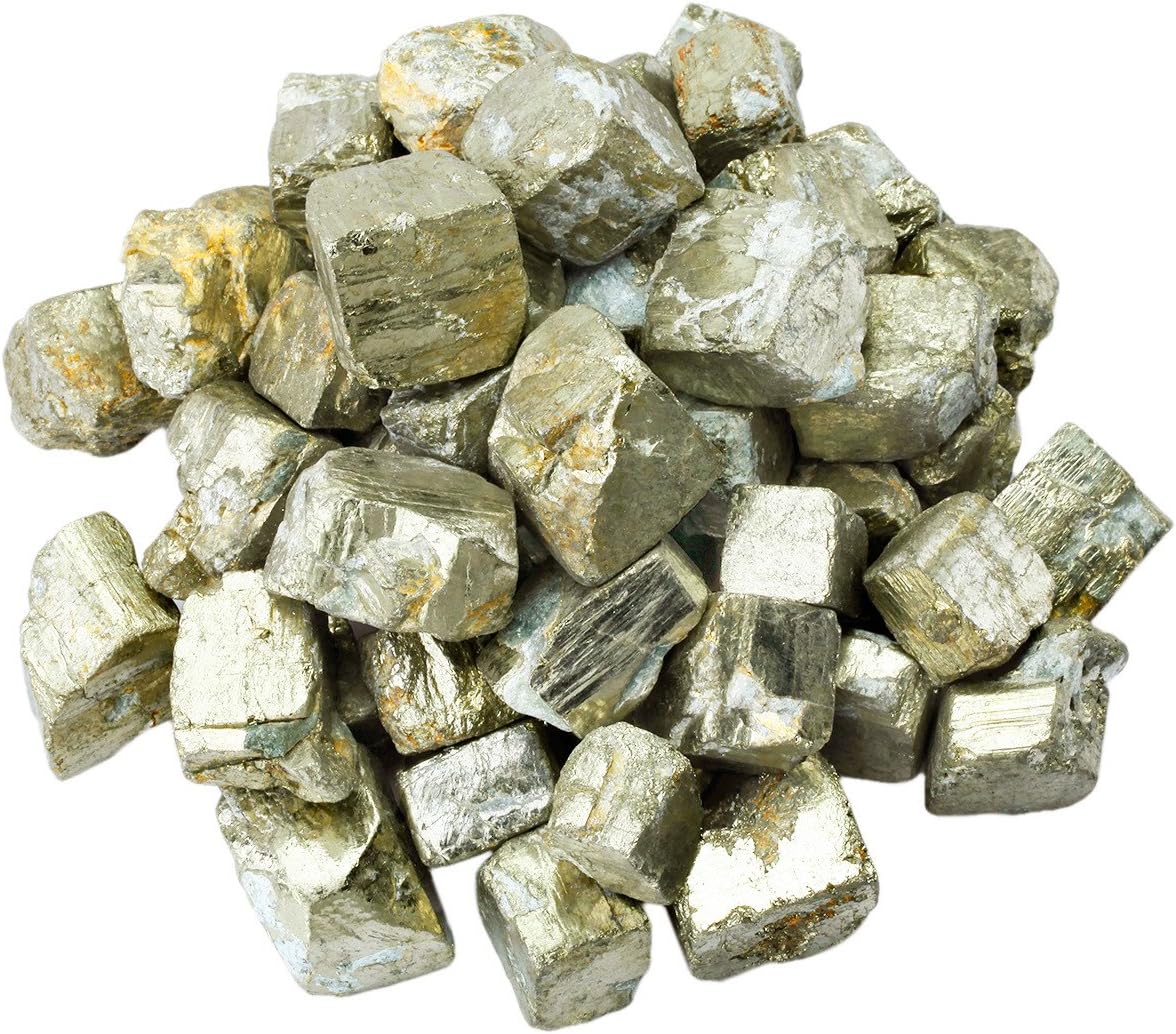 Hardscaping Materials - SUNYIK Natural Raw Stones Rough Rock Crystals for Tumbling,Cabbing,Iron Pyrite,1pound(About 460 Gram)
