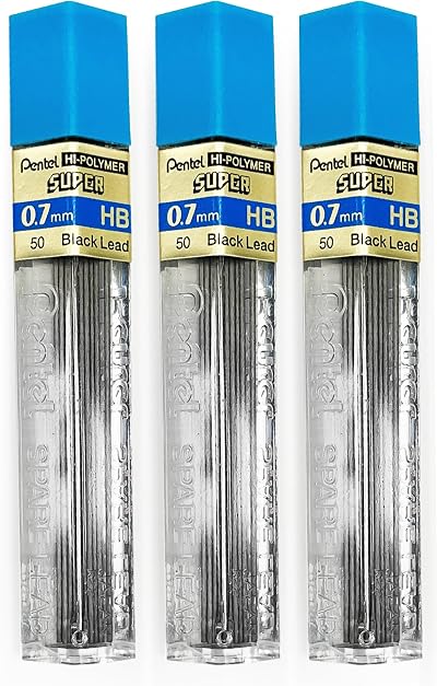 Pentel 0.7mm HB Shade Mechanical Pencil Refills Pack of 3 Tubes (36 Leads)