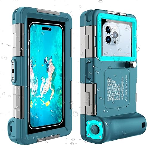 Underwater Snorkeling Diving Phone Case for iPhone 16/15/14/13/12/11Pro  Max/XR/XS/X Samsung Galaxy S24/S23/S22/S21, Professional Scuba Dive  Waterproof