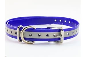 SPARKY PET CO Replacement Strap for Garmin Collars - 3/4" Wide Ultra-Durable Dog E-Collar Replacement for Training, Bark, Shock, Electric, and GPS Collars - 28" Adjustable LengthGarmin (Reflective Blue-FBA)