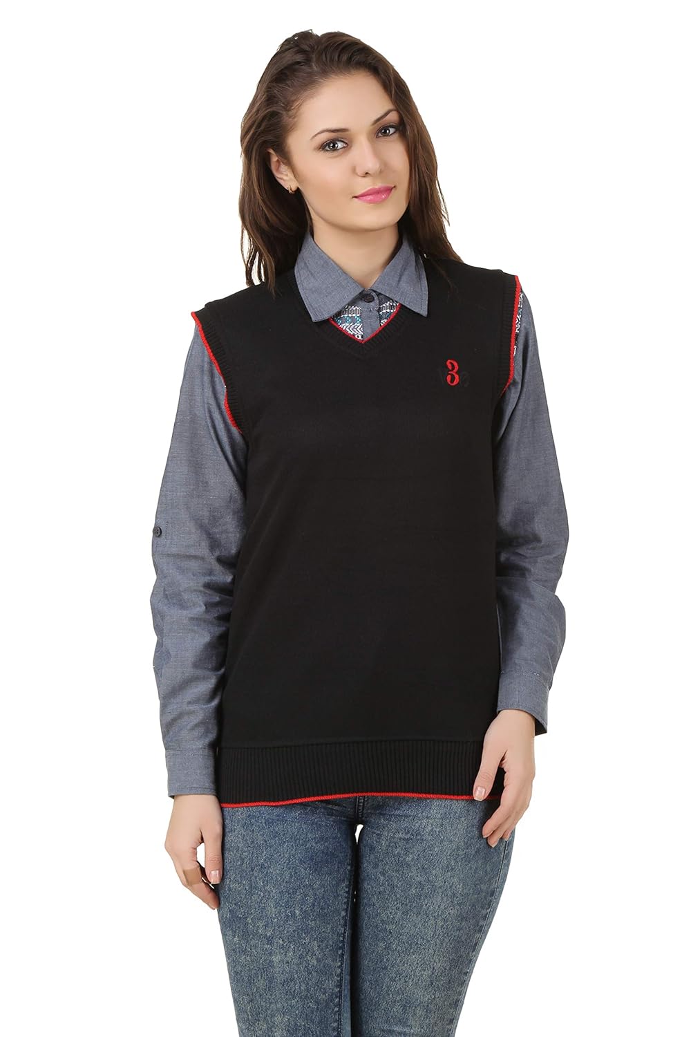 eprilla women's woollen blend black sweater