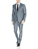 DKNY Men's All Wool Slim Fit Suit, Grey Twill, 36