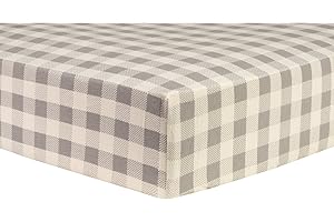 Trend Lab Gray and Cream Buffalo Check Deluxe Flannel Fitted Crib Sheet