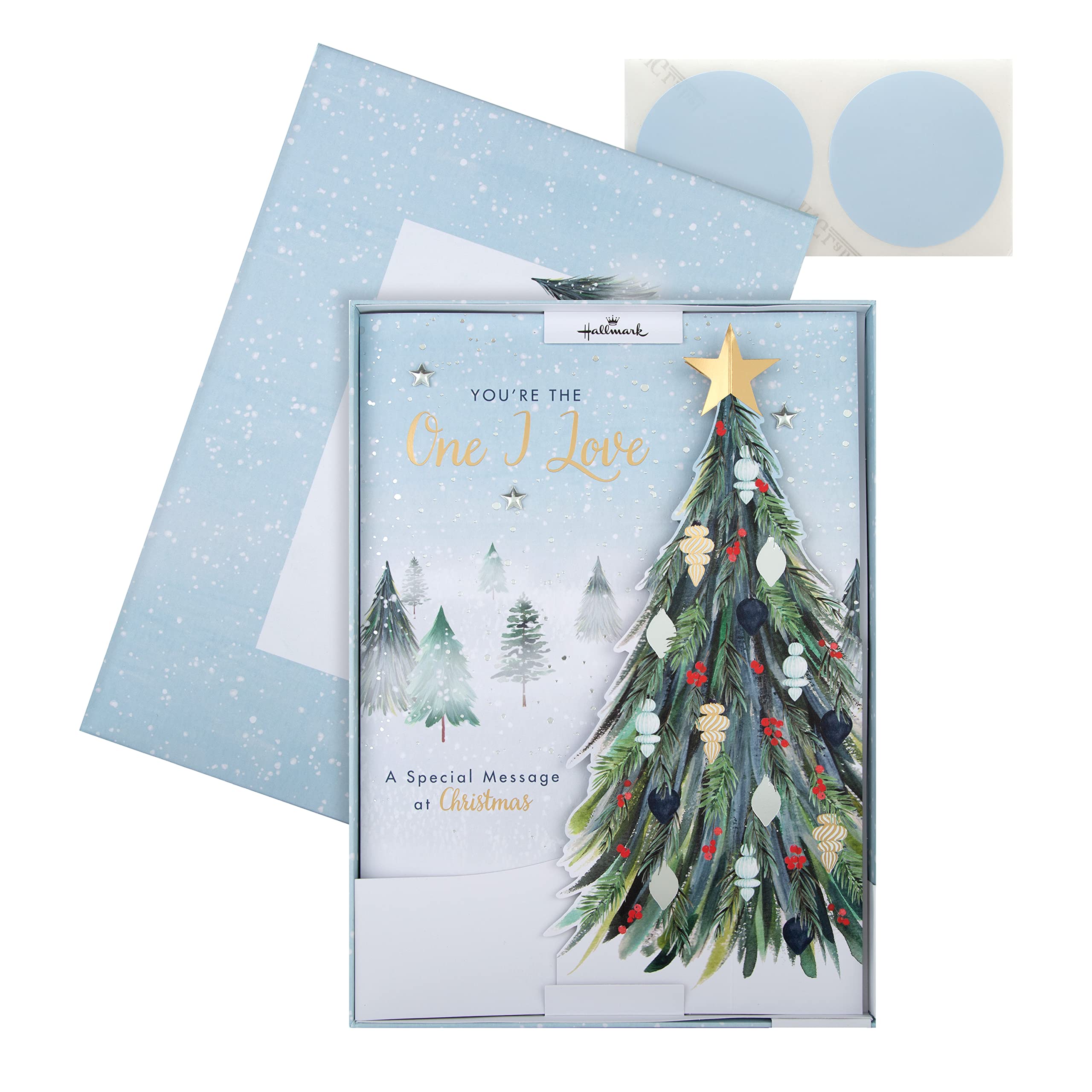 Hallmark Boxed Christmas Card for One I Love - Classic Winter Scene with Tree Design