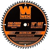 WEN BL1060 10-Inch 60-Tooth Fine-Finish Professional Woodworking Saw Blade for Miter Saws and Table Saws, Silver,Pack of one