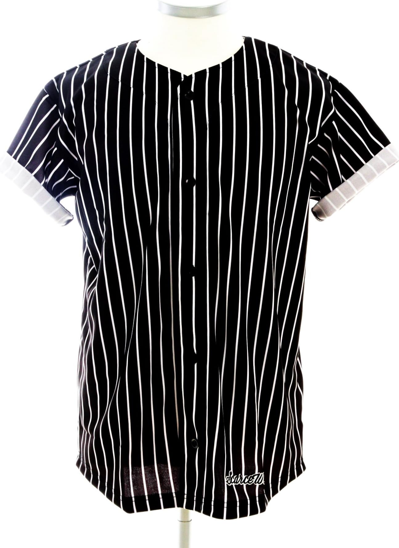 Scarcewearblack pinstripe baseball jersey size Medium