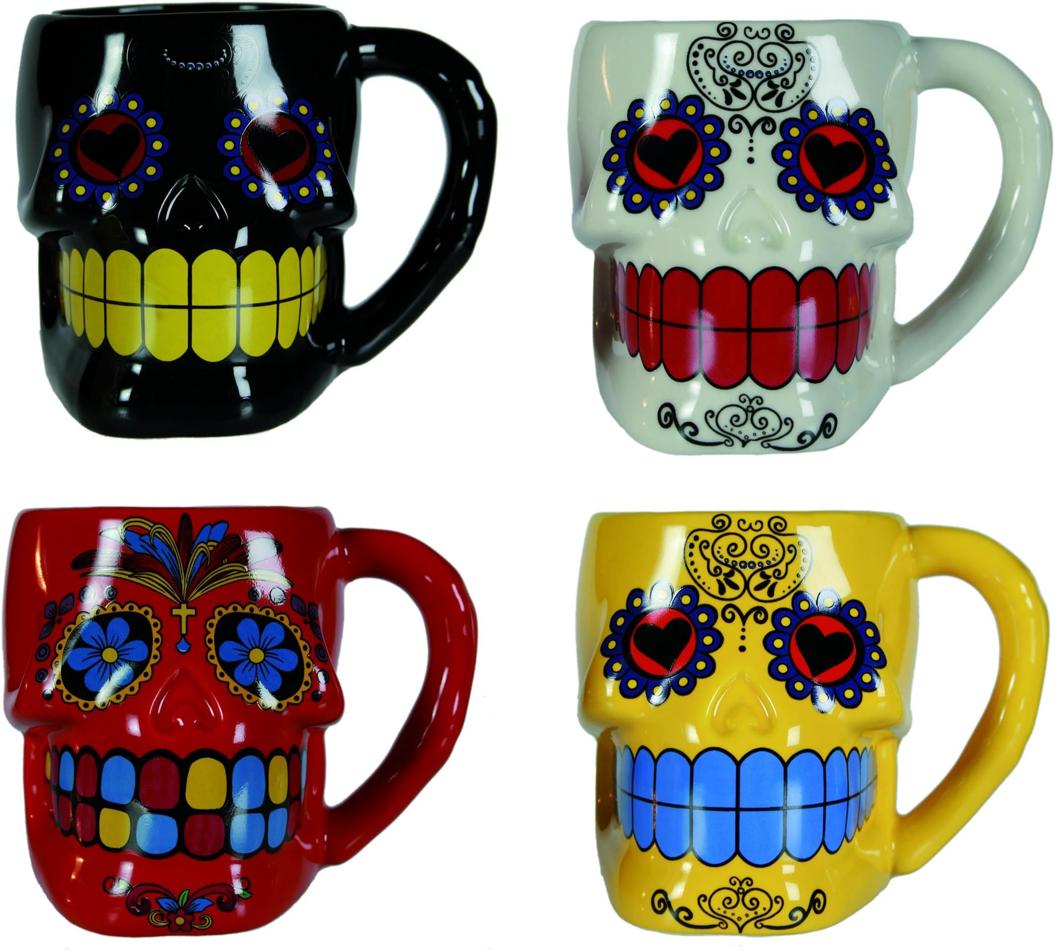 Kenzies Gifts Tea Lover - Black Ceramic Sugar Candy Skull Day of the Dead Mug Cup - Women Woman Lady Ladies HerFantastic Secret Santa Xmas Present One Supplied