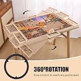 Ruication Jigsaw Puzzle Board 1500 Piece Wooden with 6 Drawers Storage System view 3