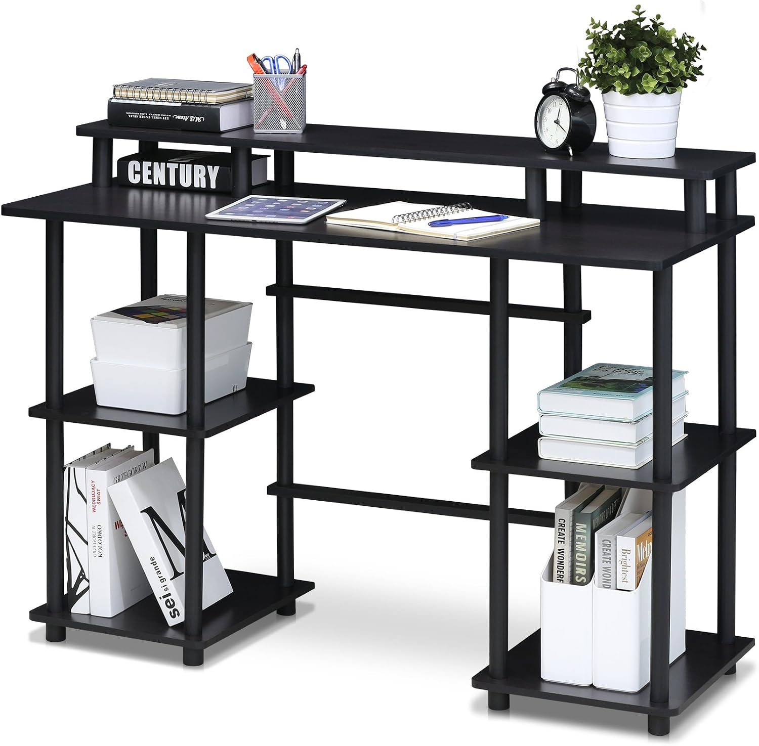 Furinno Computer Desks, Wood, Espresso/Black, one Size - Image 5