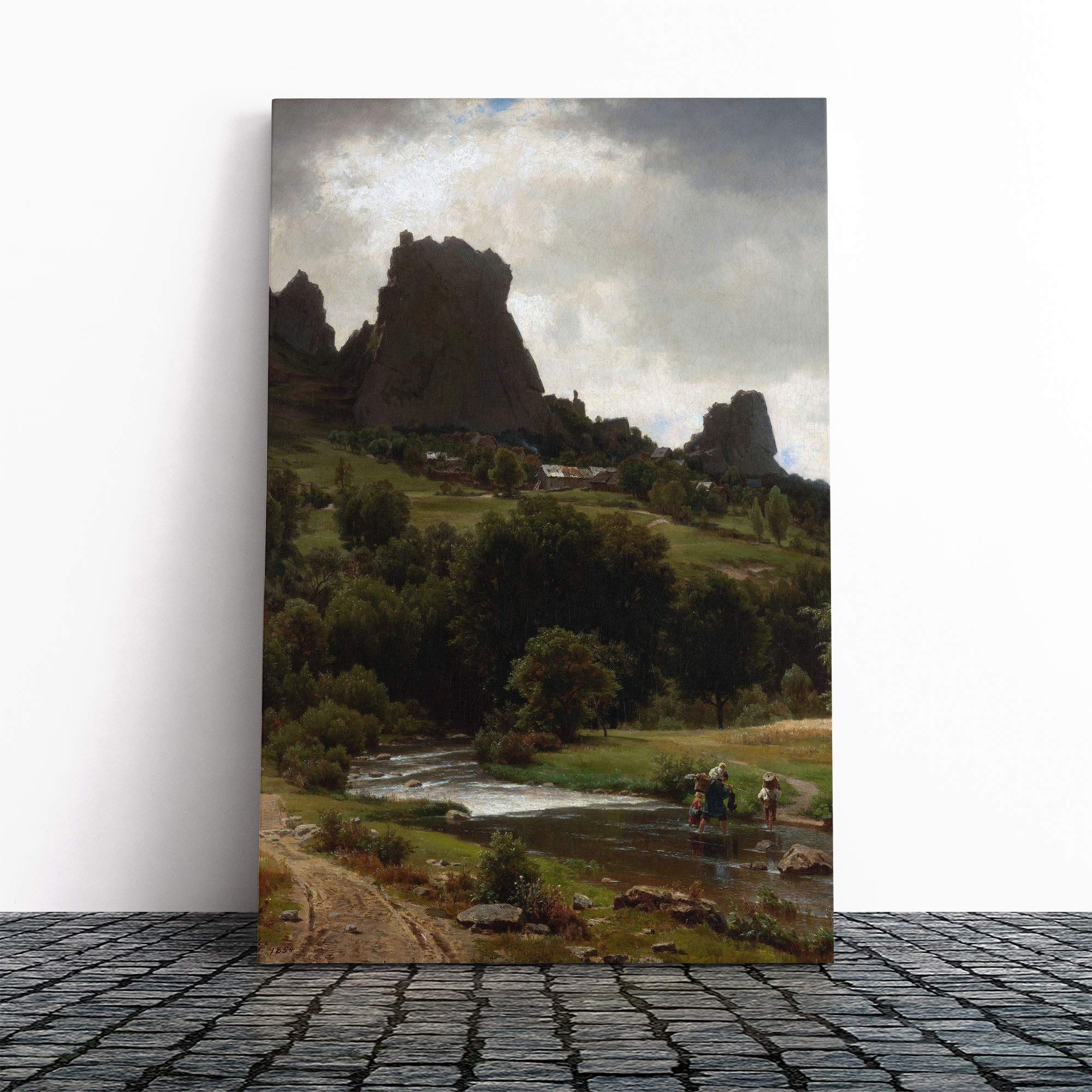 Thomas Worthington Whittredge Summer Pastorale Canvas Print | Gallery Wrapped 30mm Frame Wall Art | 20x14 inches | Ready to Hang | Modern Landscape Picture | Living Room Bedroom Lounge Office