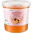 Peach Boba Pearls, Peach Popping Boba Bursting Boba, Peach Bubble Tapioca Pearls For Bubble Tea 7 Pound (Peach, 7 LB Pack of 1)
