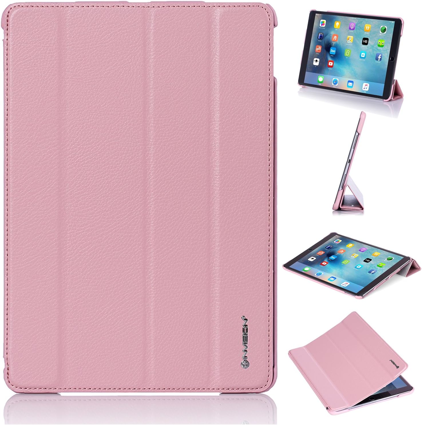 Invision iPad Pro 10.5 Case - Protective Smart Cover with Triple-layer Protection & Reinforced Impact Zones – Quality PU Leather & Microfibre Inner - Auto Sleep/Wake Function [Pro 10.5 Pink]