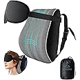 JefDiee Travel Pillows for Airplanes,Travel Pillow with Eye Mask,Prevents Head Forward,Neck Pillow Airplane for Sleeping,Used for Long Flight,Road Trip,Car Headrest