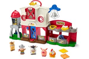 Fisher-Price Little People Toddler Learning Toy Caring for Animals Farm Playset with Smart Stages for Pretend Play Kids Ages 1+ years (Amazon Exclusive)