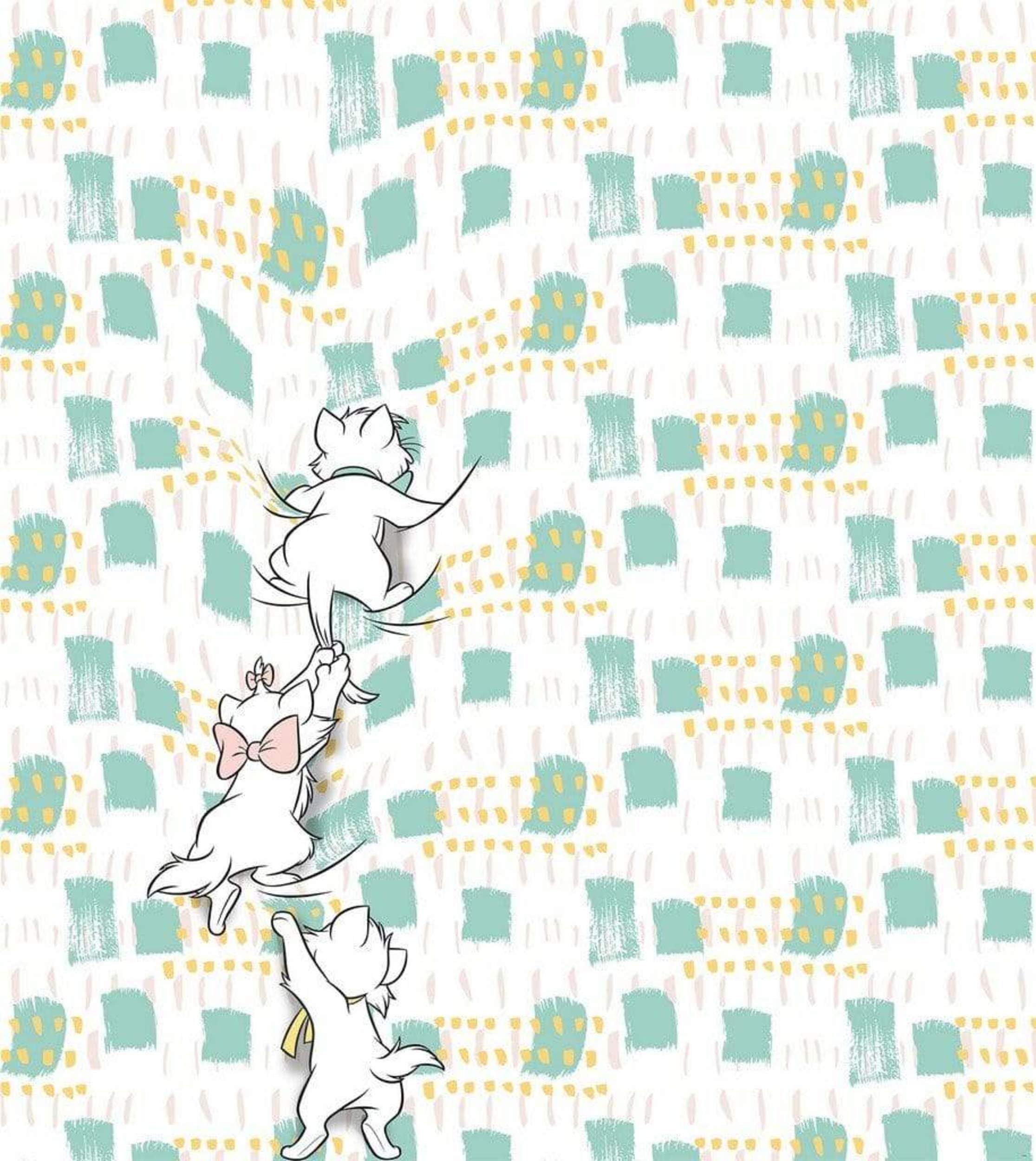 Komar Disney Fleece Photo Wallpaper Kitty Climbers | Size: 250 x 280 cm (Width x Height), Width 50 cm | Wallpaper, Wall Picture, Decoration, Wall Covering, Children's Room, Bedroom | DX5-021, Colourful