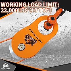 METOWARE Snatch Block Pulley,Heavy Duty 10 Ton