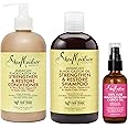 SheaMoisture Strengthen and Restore Shampoo, Conditioner and Body Care Oil Set for Dry Skin and Hair - Jamaican Black Castor Oil with Shea Butter